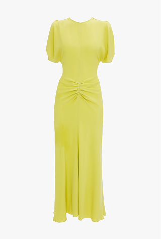 Bela Midi Dress In Chartreuse