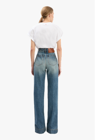 Alina Stretch Jean In Worn Blue Wash