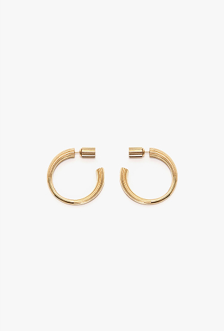 Cufflink Earrings In Light Gold