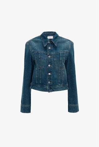 Denim Jacket In Mid Blue Wash