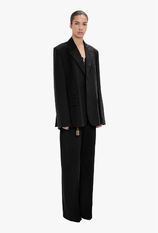 Step Collar Tailored Jacket In Black