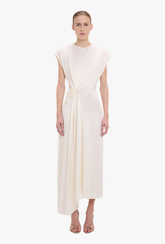 Aria Midi Dress In Ivory