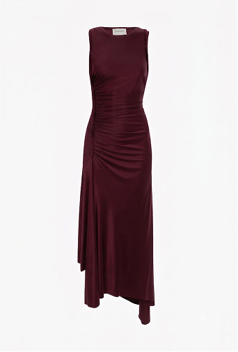 Sylvie Midi Dress In Burgundy