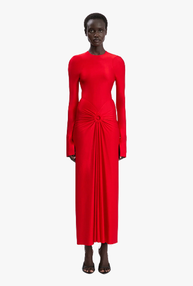 Frances Midi Dress In Cardinal Red