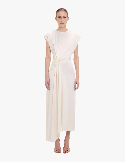 Aria Midi Dress In Ivory
