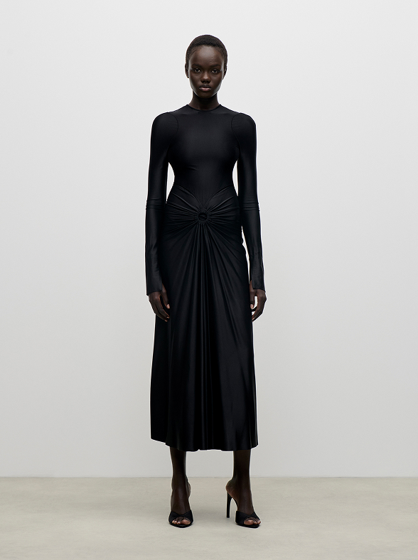 Frances Midi Dress In Black