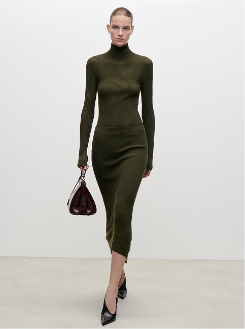 High Neck Jumper In Green