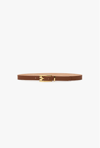 Dorian Pin Buckle Belt In Dark Tan Smooth Leather