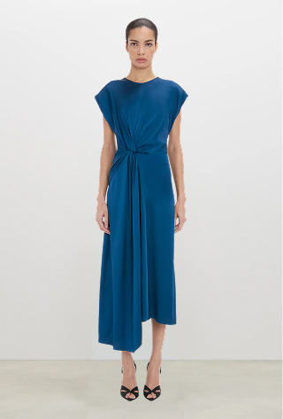 Aria Midi Dress In Blue