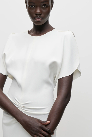 Bela Midi Dress In Bright Ivory