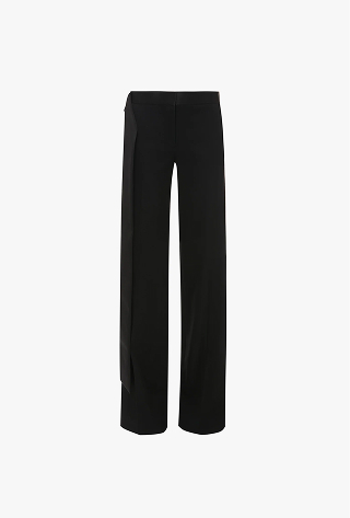Satin Waistband Trouser In Black