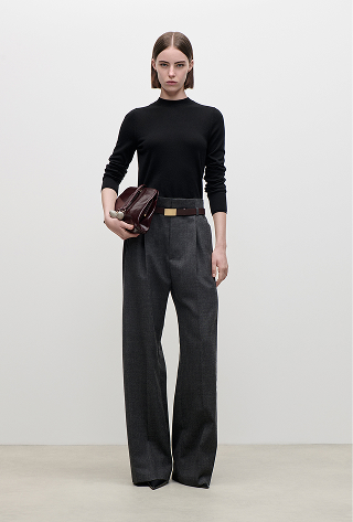 Ethel Trouser In Dark Grey Melange