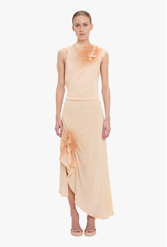 Smocked Dress In Sandstone