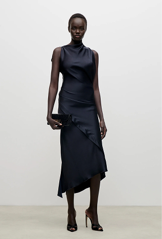 Kyra Midi Dress In Dark Navy