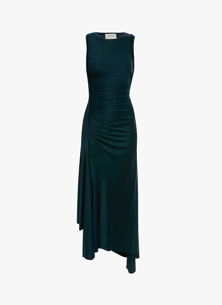 Twist Dress In Dark Teal