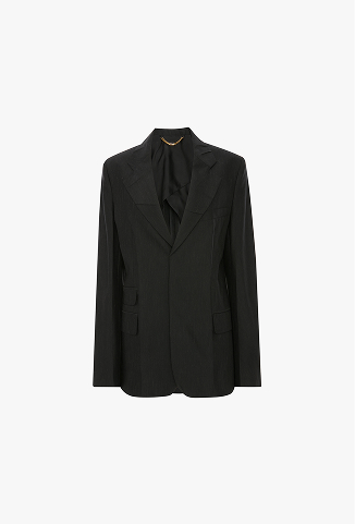Step Collar Tailored Jacket In Black
