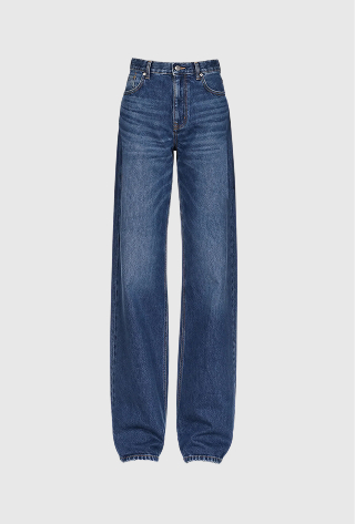 High Waist Jean In Mid Blue Wash