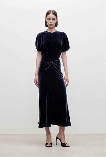 Bela Midi Dress In Navy
