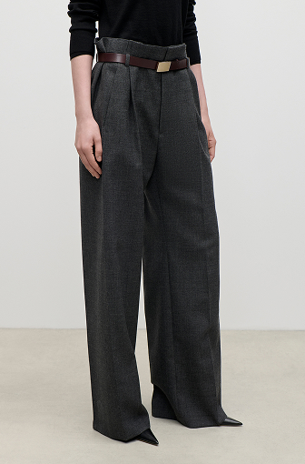 Ethel Trouser In Dark Grey Melange