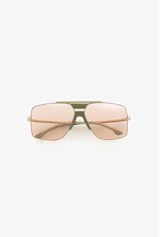 Oversized Metal And Acetate Frame In Green Marble