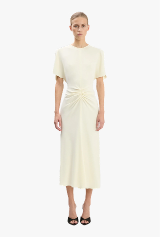 Bela Midi Dress In Bright Ivory