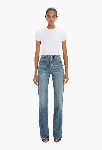 Julia Stretch Jean In Worn Blue Wash