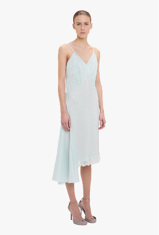 Crushed Cami Midi Dress In Aquamarine