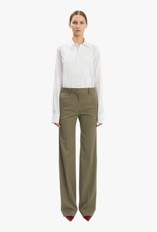 Tailored Straight Leg Trouser In Sage Melange