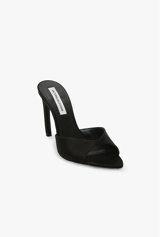 Harlow Mule 100 In Black Satin