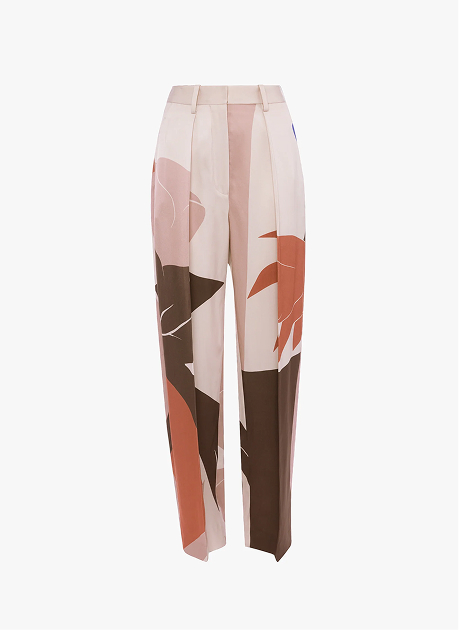 Cecilia Trouser In Abstract Earth Print