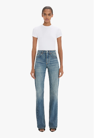 Julia Stretch Jean In Worn Blue Wash