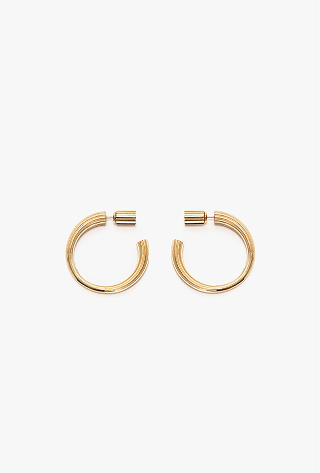 Cufflink Earrings In Light Gold