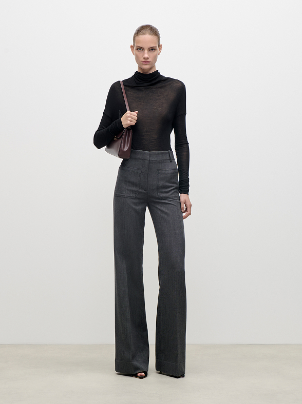 Alina Trouser In Dark Grey Melange