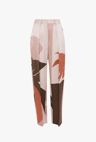Cecilia Trouser In Abstract Earth Print