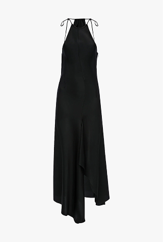 Halter Neck Midi Dress In Black