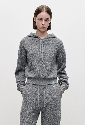 Lana Hoodie In Mid Grey