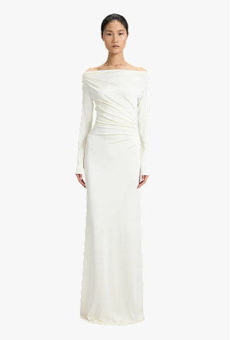 Off-Shoulder Gown In Ivory