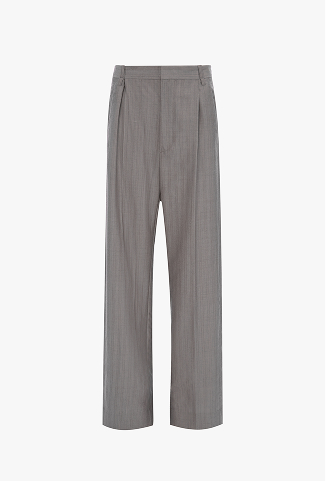 Pleated Waist Trouser In Nickel