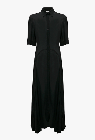 Panelled Midi Dress In Black