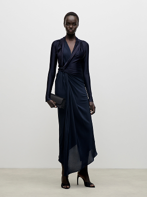 Lea Midi Dress In Navy