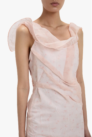 Hoop Midi Dress In Sketched Ditsy Blossom