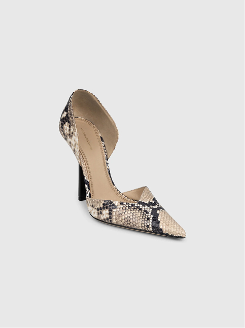 Victoria Angle D'Orsay Pump 115 Snake Print Leather