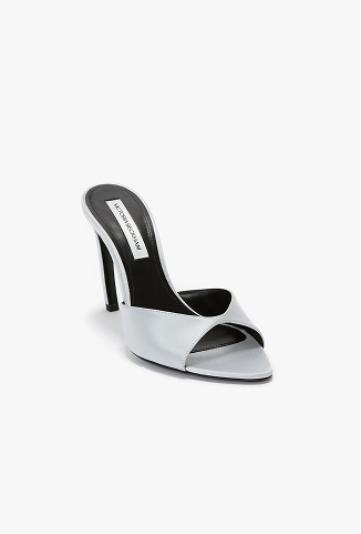 Harlow Mule 100 In Magnesium Satin