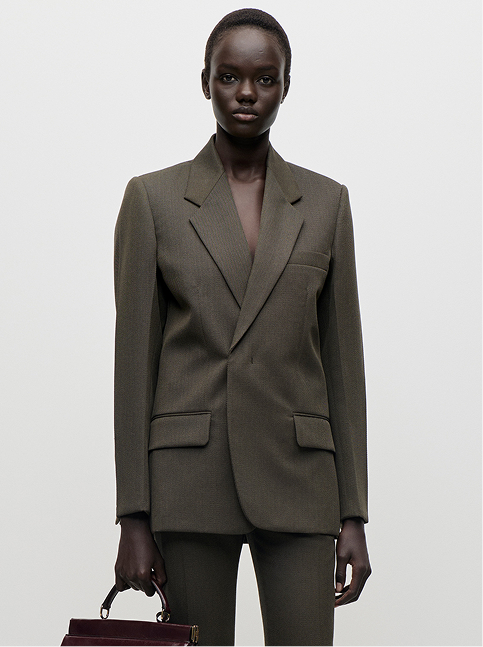 Single Breasted Jacket In Green