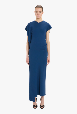 Victoria Midi Dress In Dark Ocean