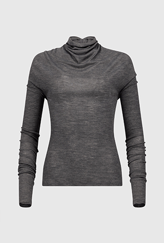 Draped Top In Grey Marl