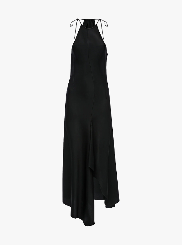 Halter Neck Midi Dress In Black