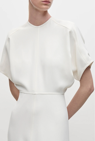 Eleanor Midi Dress In Bright Ivory