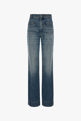 Alina Stretch Jean In Worn Blue Wash