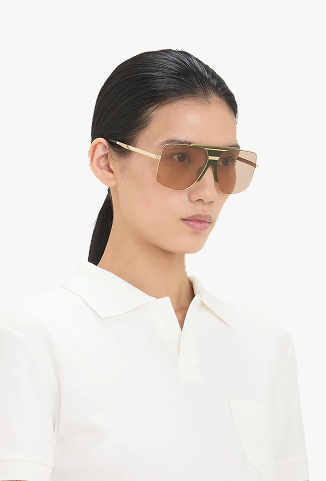 Oversized Metal And Acetate Frame In Green Marble